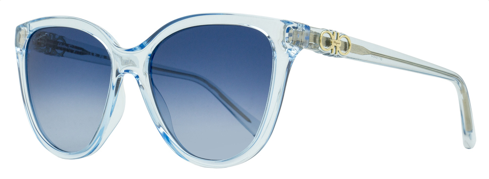 Ferragamo Soft Cat-Eye Sunglasses SF1056S 456 Transparent Blue 57mm
